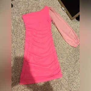 Pink off the shoulder dress
